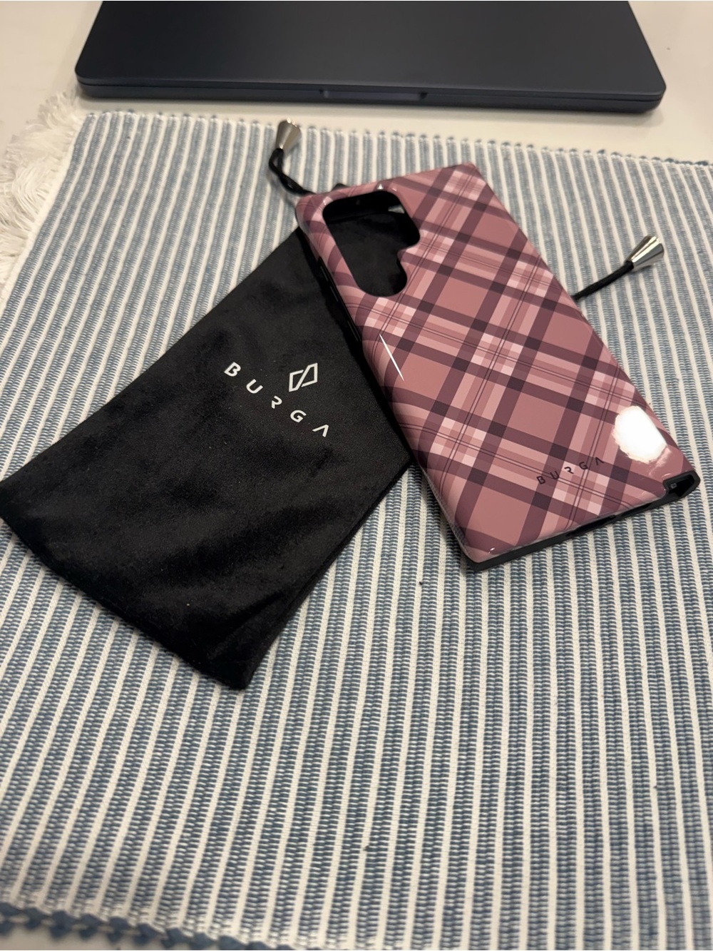 Burga-S23Ultra- Pink Plaid Phone Case (Like new)